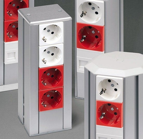 Колонны и мини-колонны для электрики в офисе