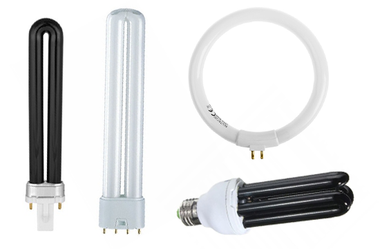 Компактные инсектицидные ультрафиолетовые лампы с цоколем G23, 2G11, G10q, E27