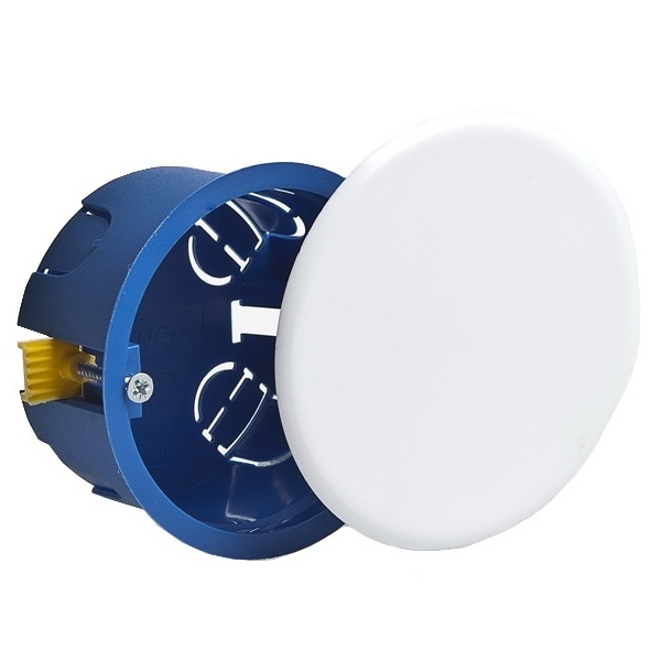 Коробка распаячная Ruvinil d 80 глубина 45 мм скрытой установки для гипсокартона [уп. 90шт]