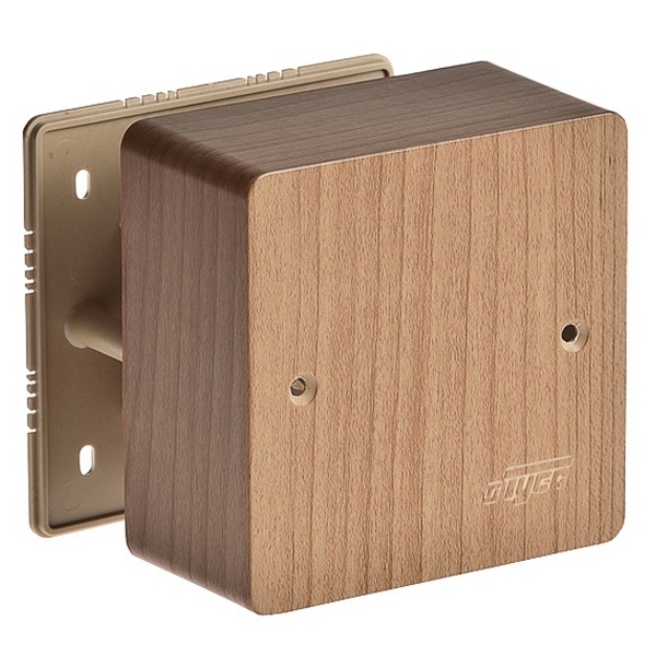 Коробка распаячная Ruvinil 85х85х42 мм открытой проводки дуб [уп. 120шт]