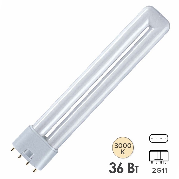 Лампа компактная люминесцентная Osram Dulux L 36W/930 3000K DE LUXE 2G11 тепло-белая