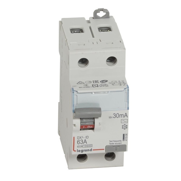 УЗО Legrand DX3 ВДТ 2П 63А 30мА тип AC (ВДТ)