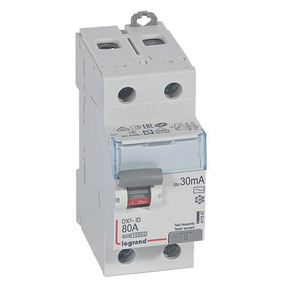 УЗО Legrand DX3 ВДТ 2П 80А 30мА тип AC (ВДТ)