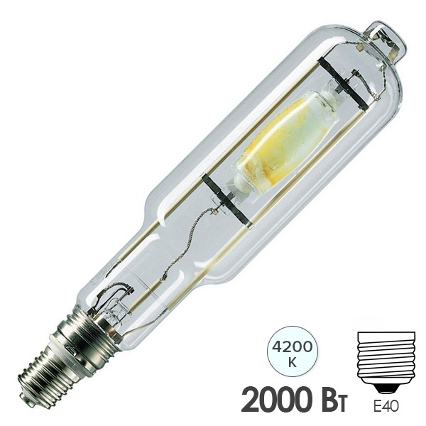 Лампа металлогалогенная Philips HPI-T Pro 2000W/646 220V 16,5A E40 189000lm 4200K p75 d101x430mm (МГЛ)