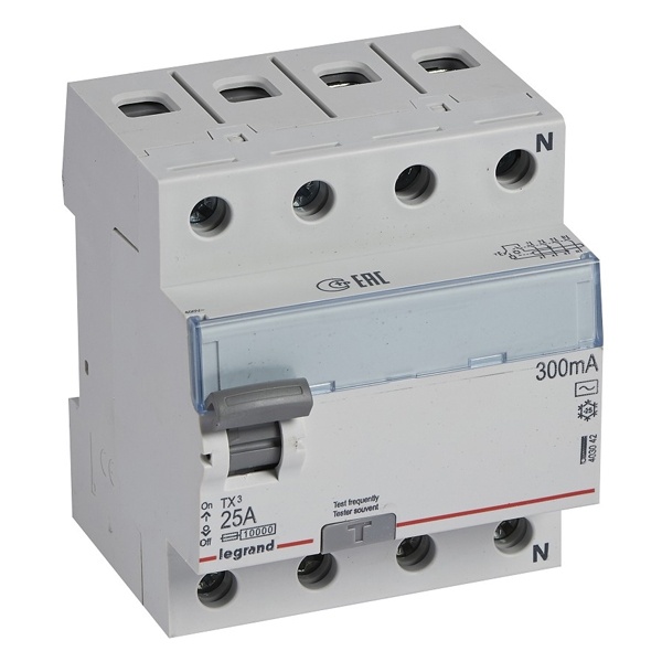 УЗО Legrand TX3 ВДТ 4П 25А 300мА тип AC (ВДТ)