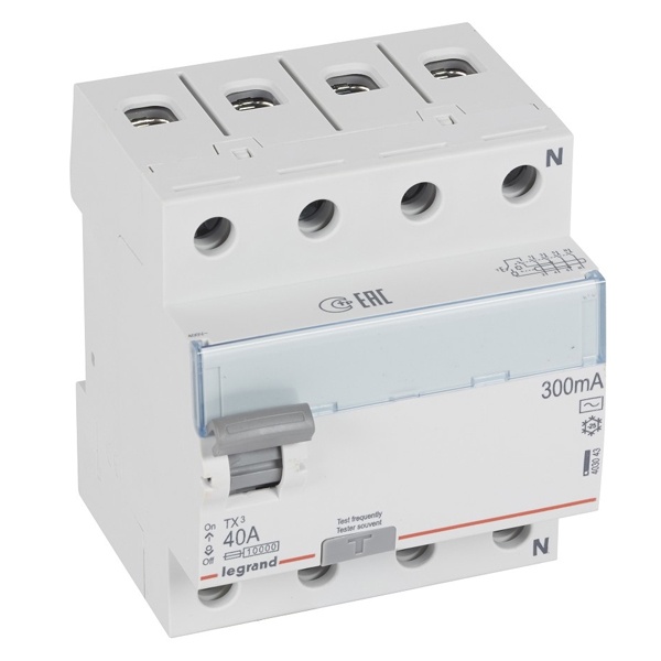 УЗО Legrand TX3 ВДТ 4П 40А 300мА тип AC (ВДТ)