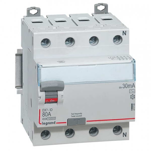 УЗО Legrand DX3 ВДТ 4П 80А 30мА тип AC (ВДТ)