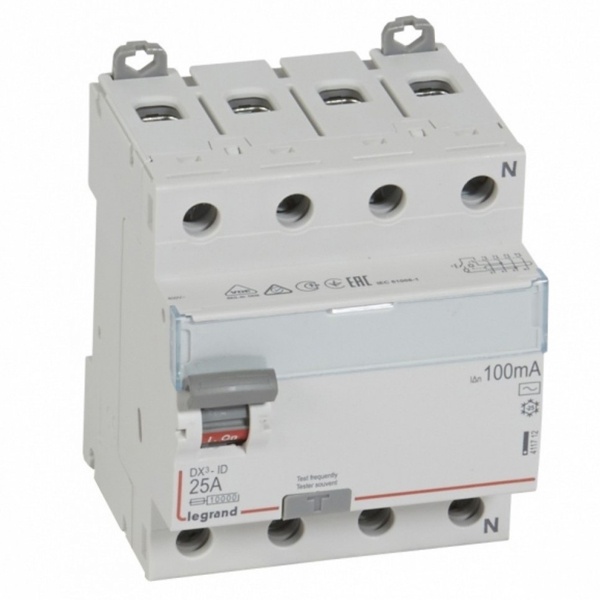 УЗО Legrand DX3 ВДТ 4П 25А 100мА тип AC (ВДТ)