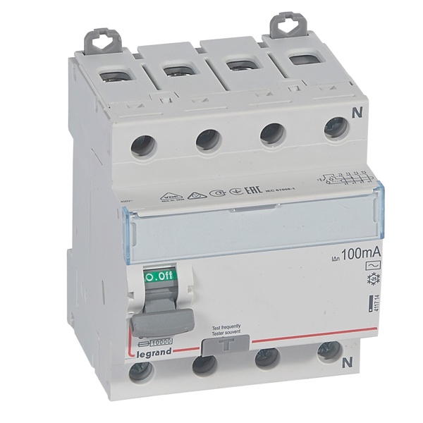 УЗО Legrand DX3 ВДТ 4П 63А 100мА тип AC (ВДТ)