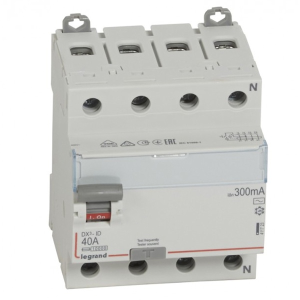 УЗО Legrand DX3 ВДТ 4П 40А 300мА тип AC (ВДТ)