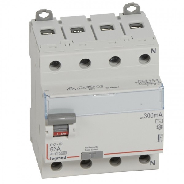 УЗО Legrand DX3 ВДТ 4П 63А 300мА тип AC (ВДТ)