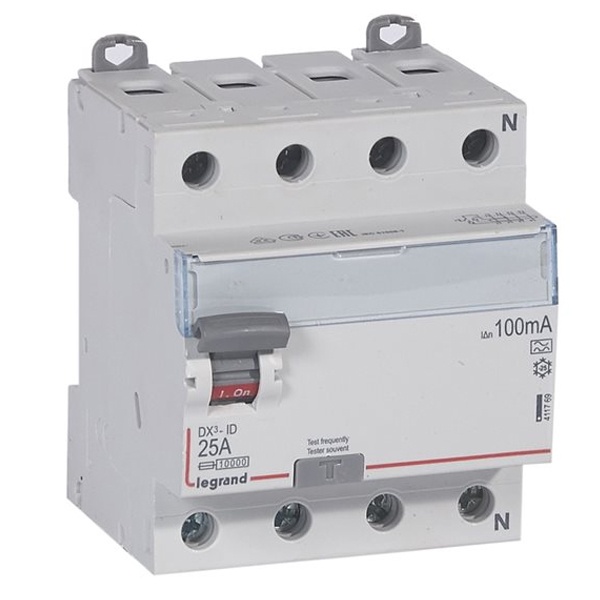 УЗО Legrand DX3 ВДТ 4П 25А 100мА тип A (ВДТ)