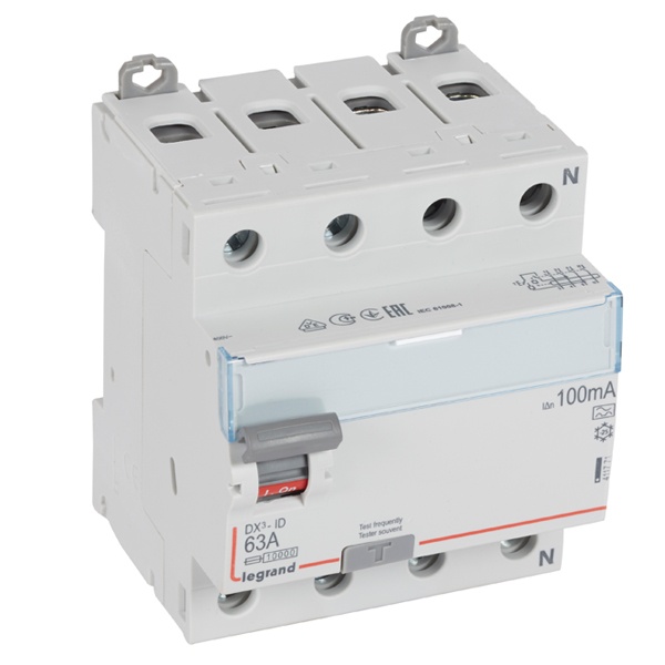 УЗО Legrand DX3 ВДТ 4П 63А 100мА тип A (ВДТ)
