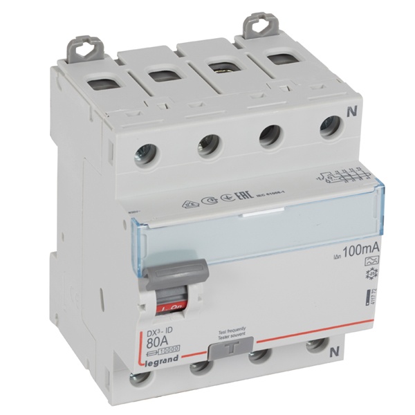 УЗО Legrand DX3 ВДТ 4П 80А 100мА тип A (ВДТ)