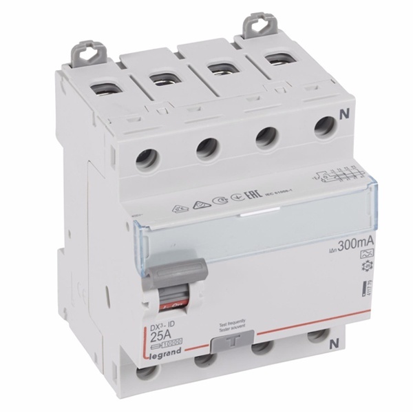 УЗО Legrand DX3 ВДТ 4П 25А 300мА тип A (ВДТ)