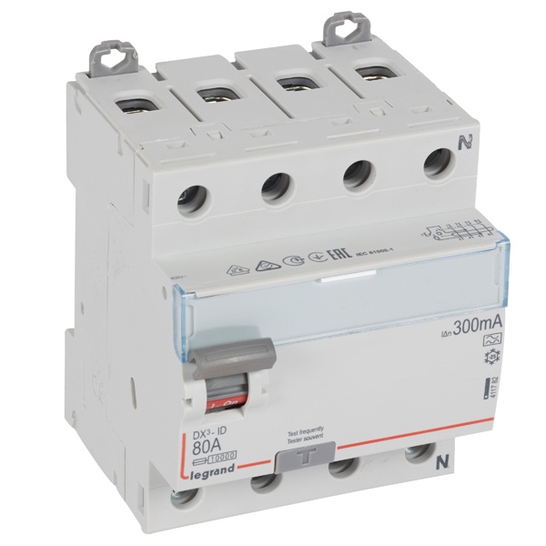УЗО Legrand DX3 ВДТ 4П 80А 300мА тип A (ВДТ)
