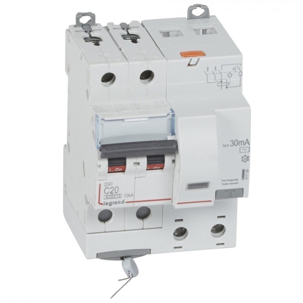 Дифференциальный автомат Legrand 2P C20A 30мА тип AC однофазный электромеханический 6кА DX3 (дифавтомат, АВДТ)