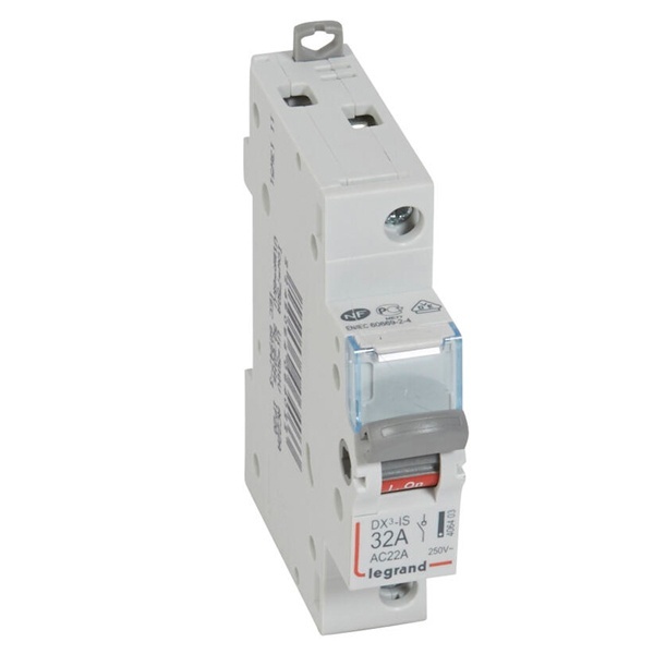 Выключатель-разъединитель Legrand DX3-IS 1П 32A 250B с индикатором однофазный