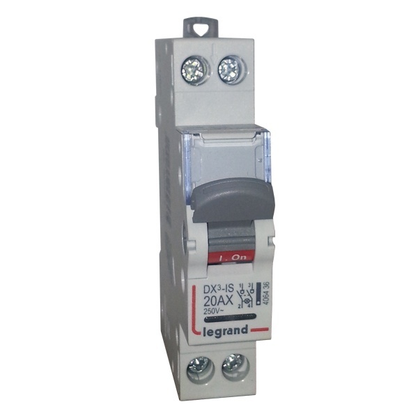 Выключатель-разъединитель Legrand DX3-IS 2П 20A 250B с индикатором однофазный