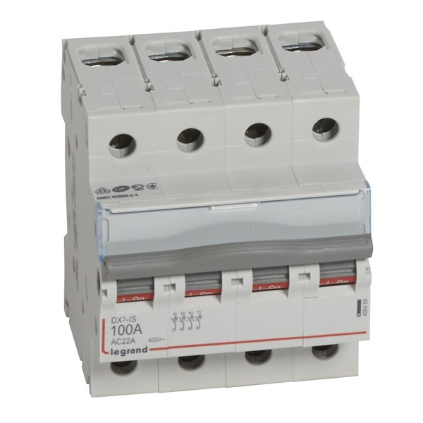 Выключатель-разъединитель Legrand DX3-IS 4П 100A 400B трехфазный