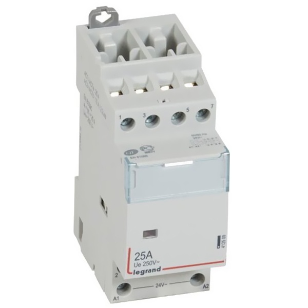 Контактор модульный Legrand CX3 24V 4 полюса 2НО+2НЗ 25А без ручного управления 2 модуля