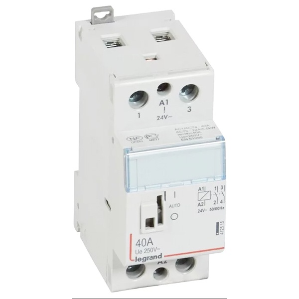 Контактор модульный Legrand CX3 24V 2 полюса 2НО 40А с ручным управлением 2 модуля