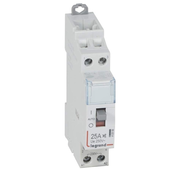 Контактор модульный Legrand CX3 230V 2 полюса 2НО 25А с ручным управлением 1 модуля