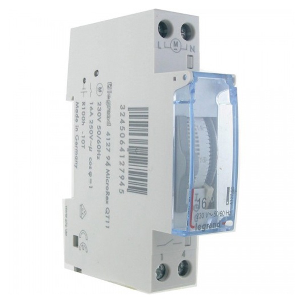 Недельный таймер аналоговый вертикальная шкала 230В 1НО 16А резервное питание на 100 часов 1 модуль