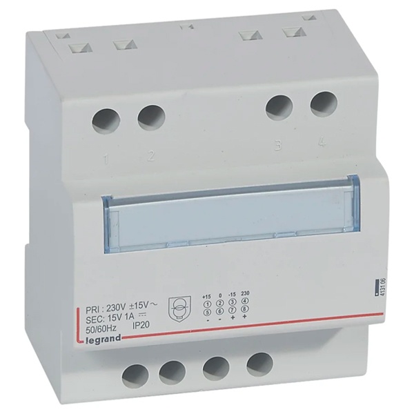 Однофазный блок питания Legrand 15В 1А 15Вт 230Вт 5 модулей