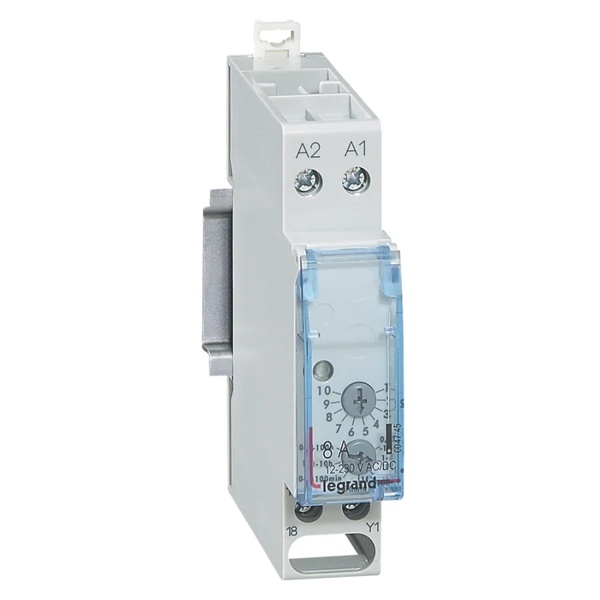 Реле включения нагрузки по входному импульсу Legrand от 0,1с до 100ч 12-230 В~ и  8А 1 модуль