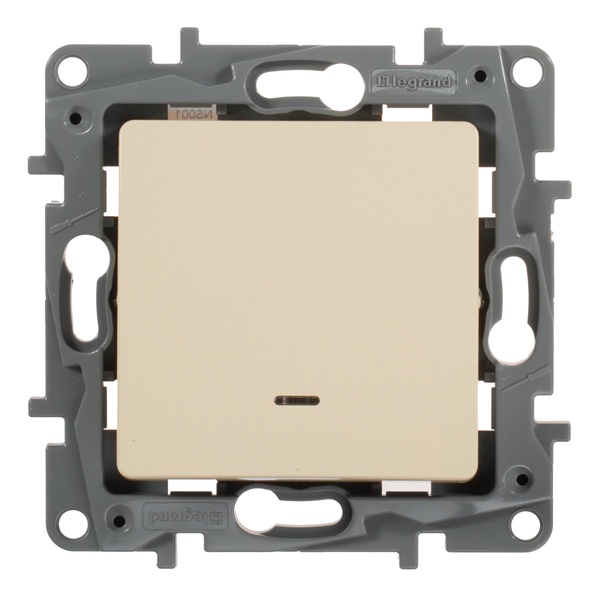 Выключатель с подсветкой Legrand Etika слоновая кость (бежевый)