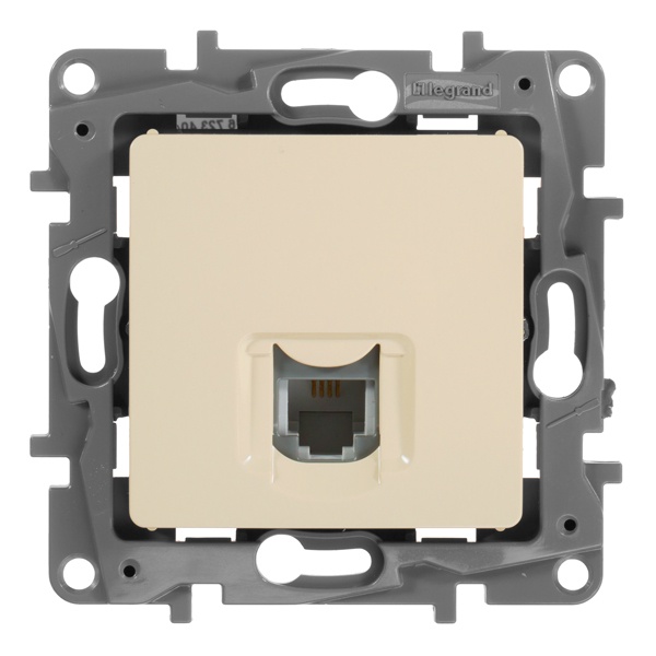 Розетка телефонная Legrand Etika 1хRJ11, слоновая кость (бежевый)