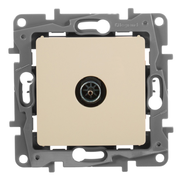 Розетка телевизионная Legrand Etika TV простая 2дБ, 0-2400мГц, слоновая кость (бежевый)