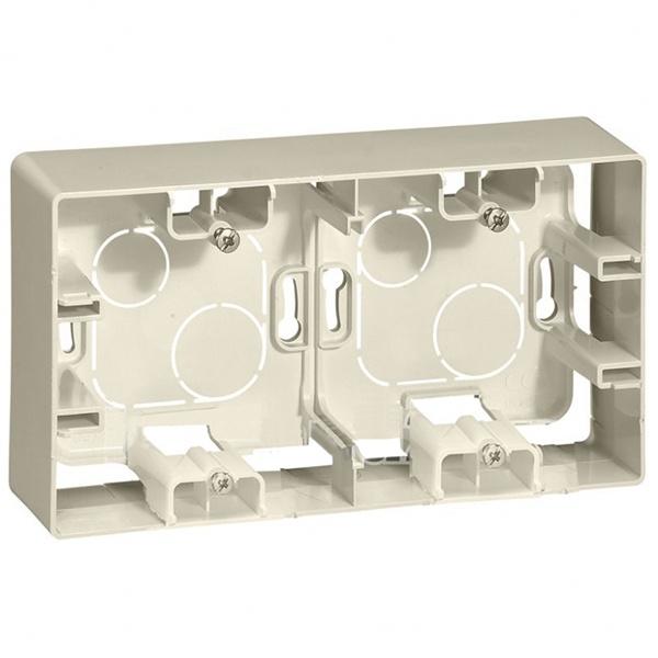 Коробка Legrand Etika 2 поста для накладного монтажа, слоновая кость (бежевый)