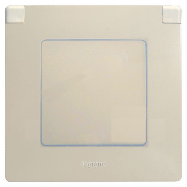 Рамка Legrand Etika с крышкой IP44 слоновая кость (бежевый)