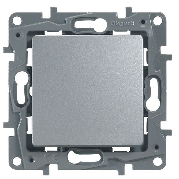 Кнопка Legrand Etika 6А, алюминий