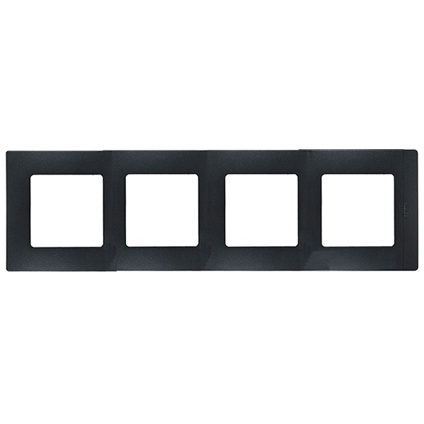 Рамка Legrand Etika 4 поста, антрацит