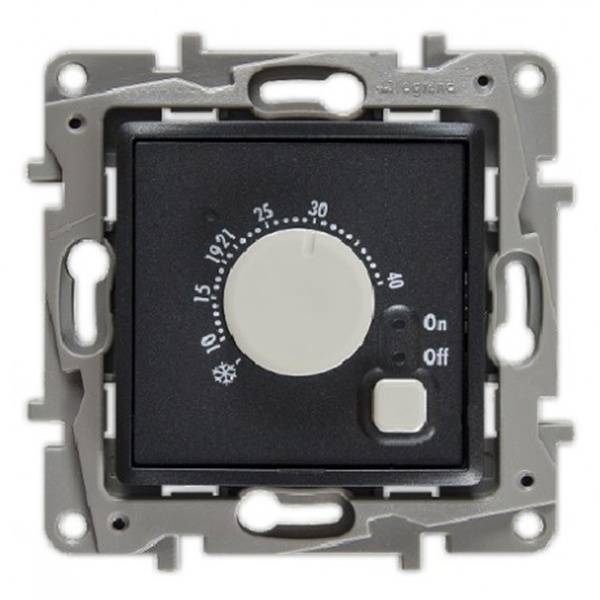 Термостат Legrand Etika для теплых полов с датчиком пола, антрацит