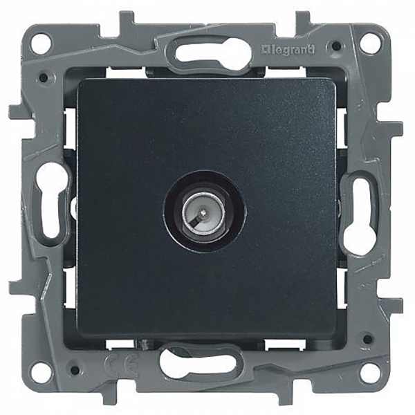 Розетка телевизионная Legrand Etika TV простая 2дБ, 0-2400мГц, антрацит