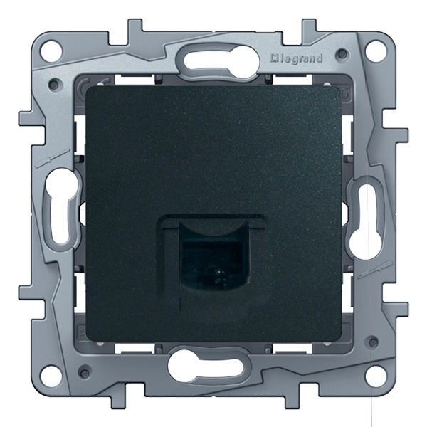 Розетка компьютерная Legrand Etika 1xRJ45 кат. 6e UTP, антрацит