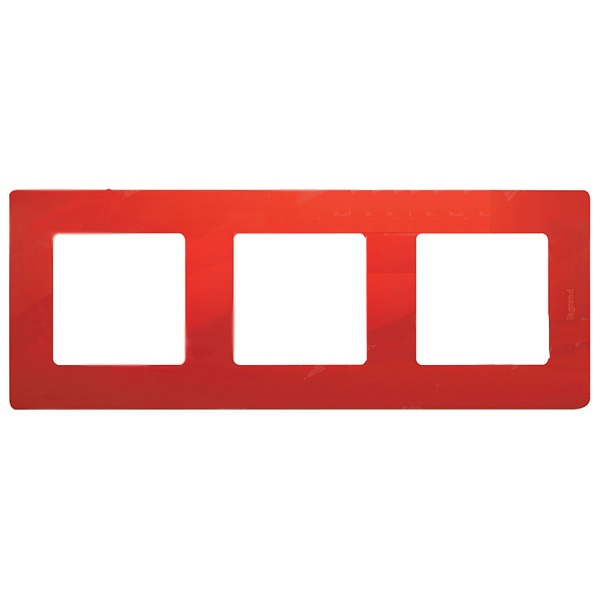 Рамка Legrand Etika 3 поста красный