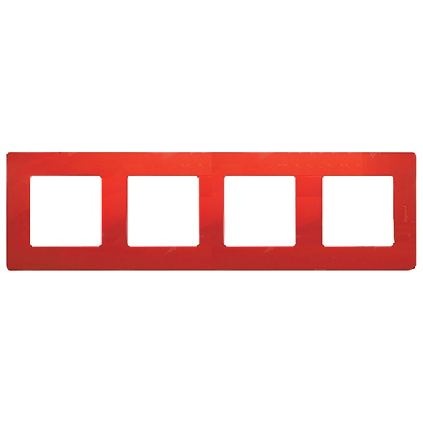 Рамка Legrand Etika 4 поста красный