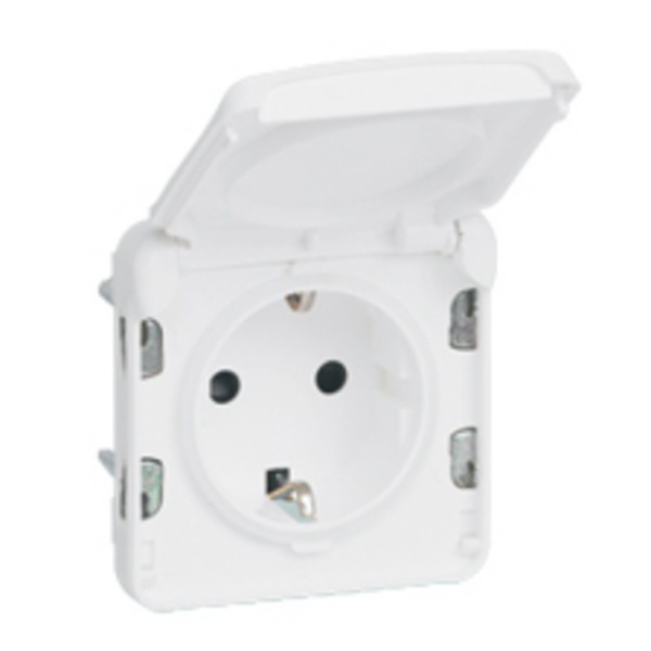 Механизм розетки с заземлением 2П+3 Legrand Plexo серии Artic IP55 немецкий стандарт, белый