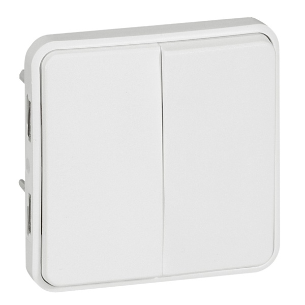 Механизм двухклавишного переключателя Legrand Plexo серии Artic IP55, белый
