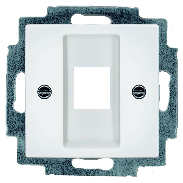 Накладка для коммуникационных розеток ABB 0210, 0211 и 0219, Basic 55 альпийский белый (2561-94)