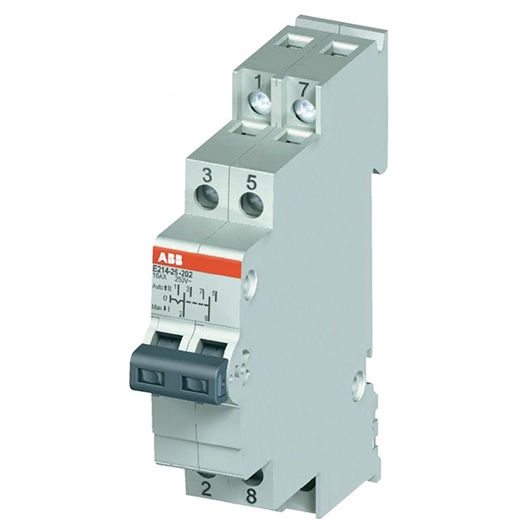 Модульный переключатель ABB E214-25-202 два переключающих контакта 25A (I-0-II) 1 модуль