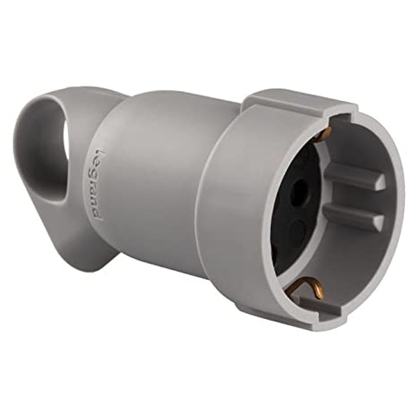 Розетка Legrand с заземлением 16А с кольцом серая