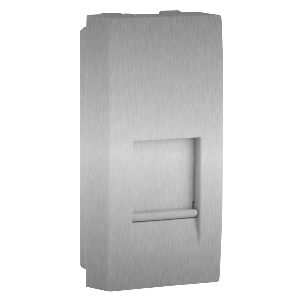 Накладка для розеток Экопласт RJ-12 и RJ-45 LK45, 45х22,5мм серебристый металлик