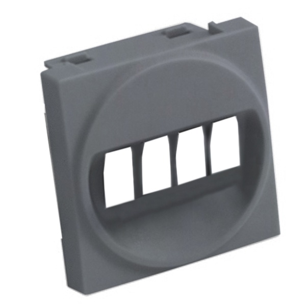 Накладка аудио-розетки Экопласт LK45 серебристый металлик