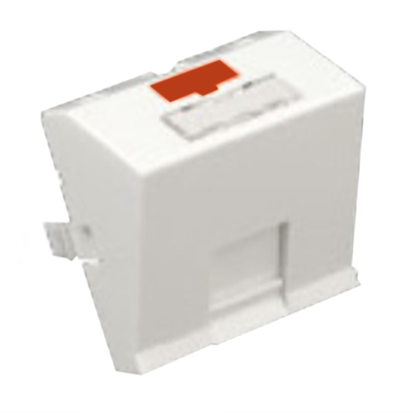 Накладка наклонная для розеток Экопласт RJ-12 и RJ-45 LK45, 45х45мм белая